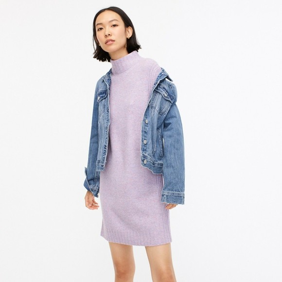 NWT Womens Size XXS J. Crew Violet Mockneck Shift Supersoft Yarn Sweater Dress - Picture 5 of 5